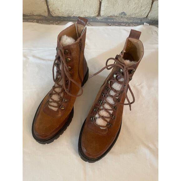 Lucky Brand Shoes - Lucky brand Lilianna lace up faux fur hiker boots size 7M